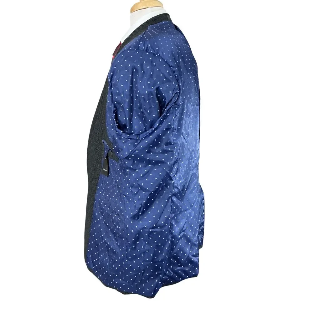 Indochino Blazer 52R Black Speckled Wool Silk Sport Coat Old Money Luxe Jacket